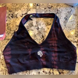 Darc Sport Lone "Everson Seamless" Halter Bra in Oxblood Serpent